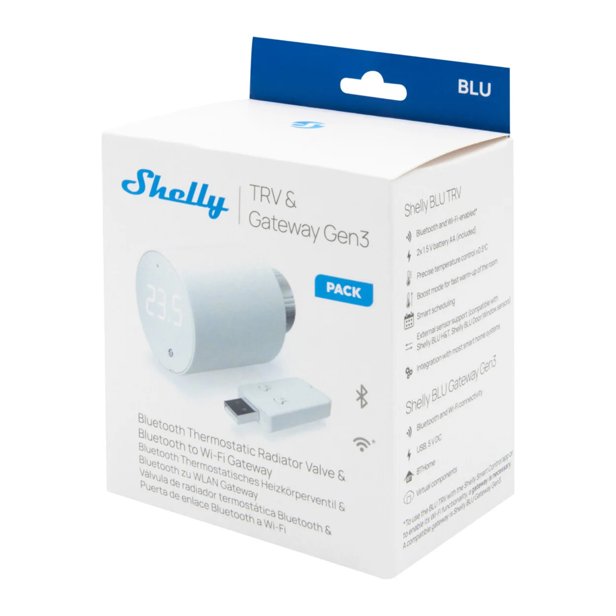 Shelly BLU TRV tête thermostatique Bluetooth pack simple