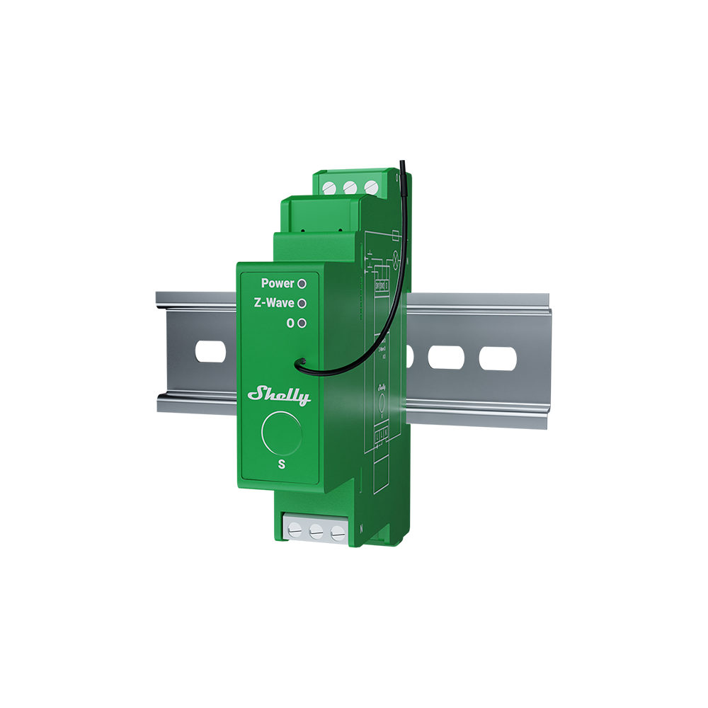 Shelly Wave Pro Dimmer 1PM variateur rail DIN 1 canal