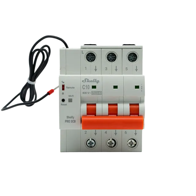 Shelly Pro 3CB C10 disjoncteur connecté rail DIN 10A