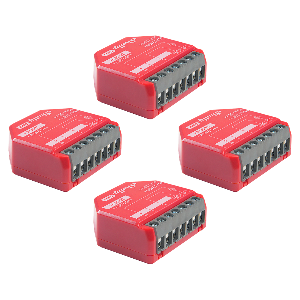 Shelly 1PM Gen4 relais WiFi mesure conso pack de 4 Zigbee
