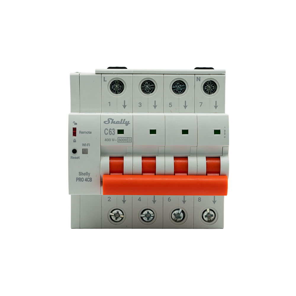 Shelly Pro 4CB C63 disjoncteur connecté 63A Wi-Fi