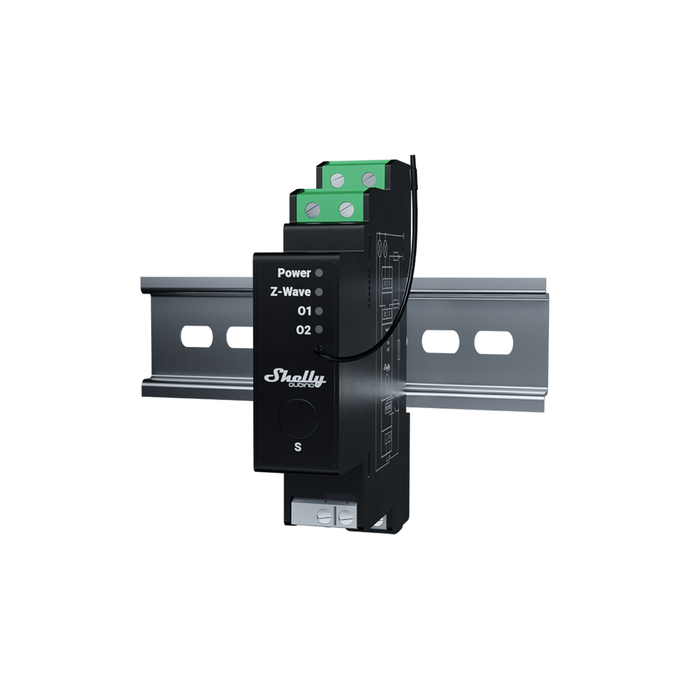 Shelly Wave Pro 2PM interrupteur rail DIN 2 canaux mesure énergie