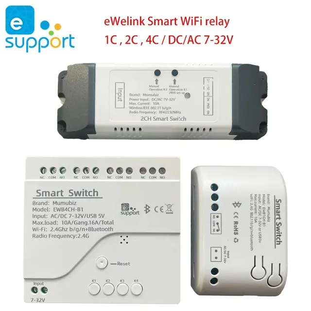 Mumubiz eWelink Relais WiFi Porte Garage 1 Canal 7-32V