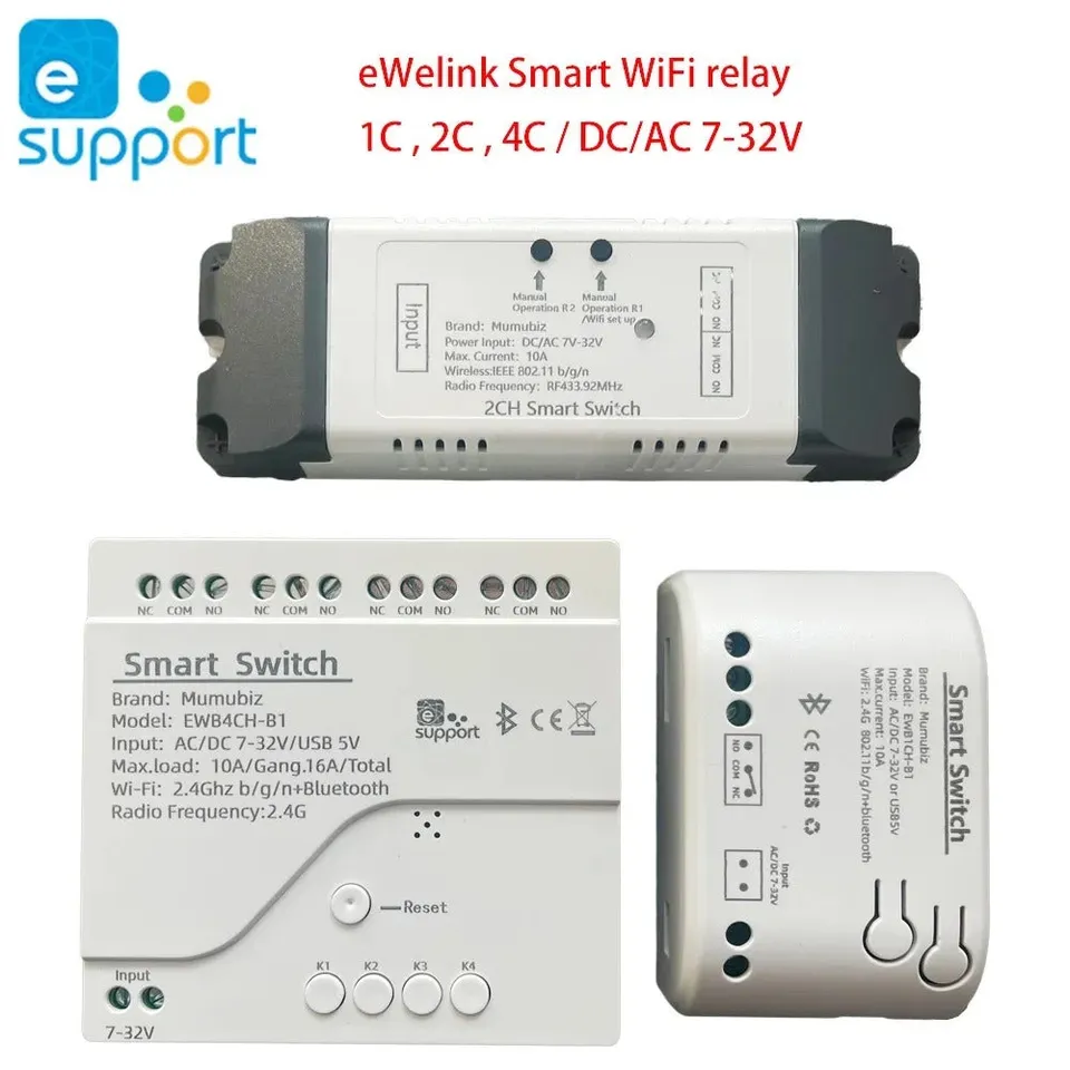Mumubiz eWelink Relais WiFi Porte Garage 1 Canal 7-32V