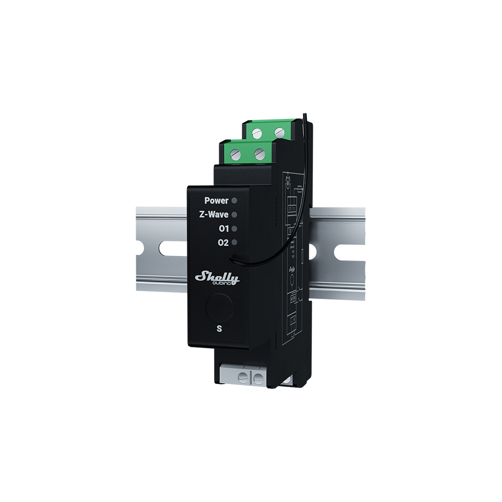 Shelly Wave Pro Shutter module volet Z-Wave rail DIN 16 A