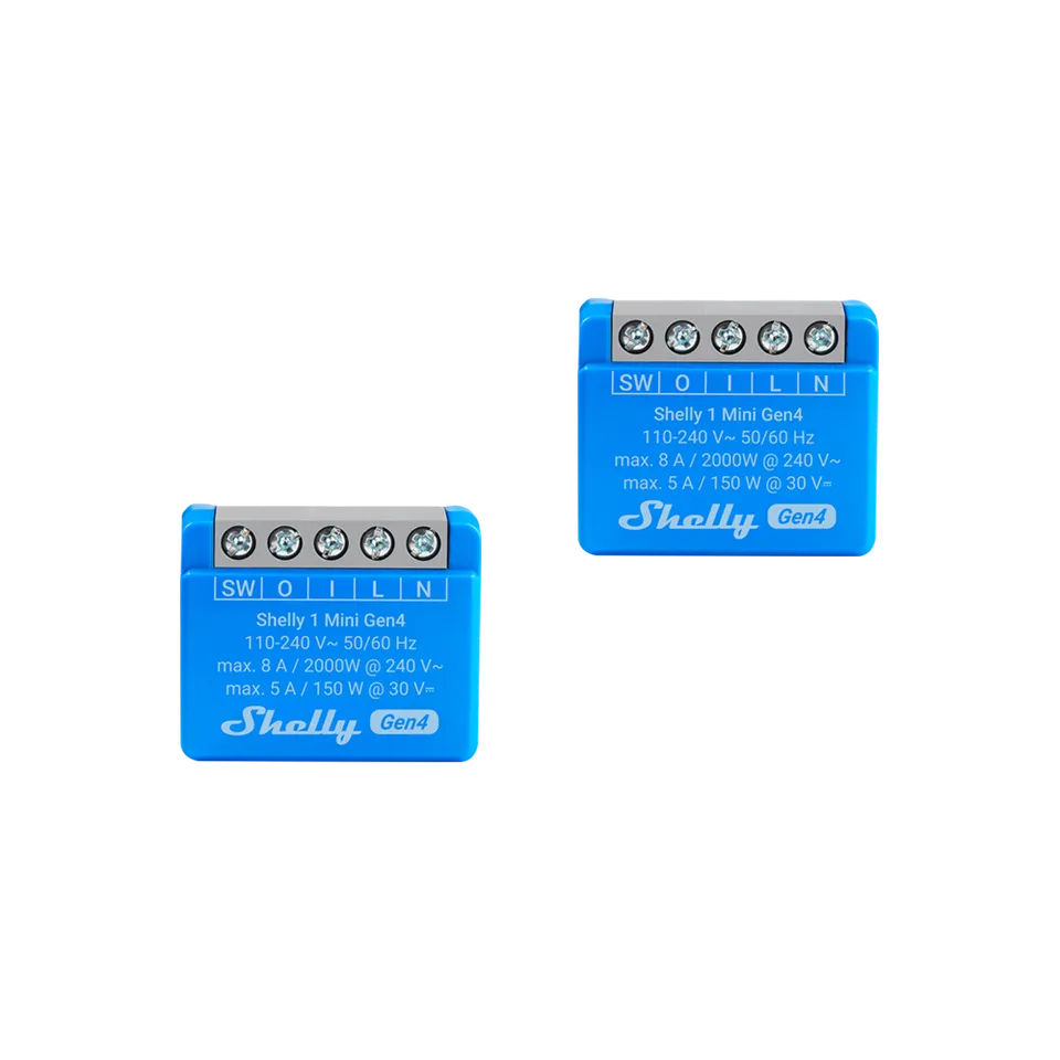 Shelly 1 Mini Gen4 micromodule relais lot de 2 Zigbee Matter