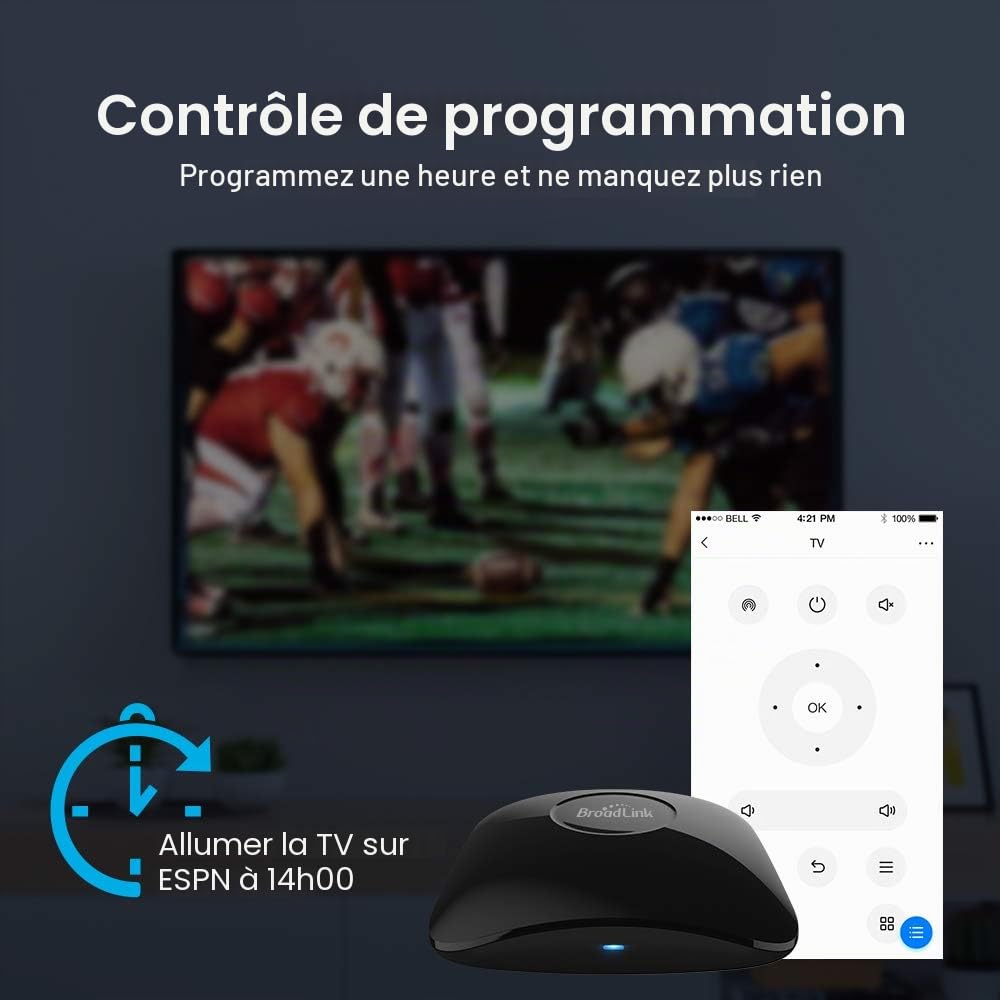 BroadLink RM4 Pro télécommande universelle IR RF avec capteur