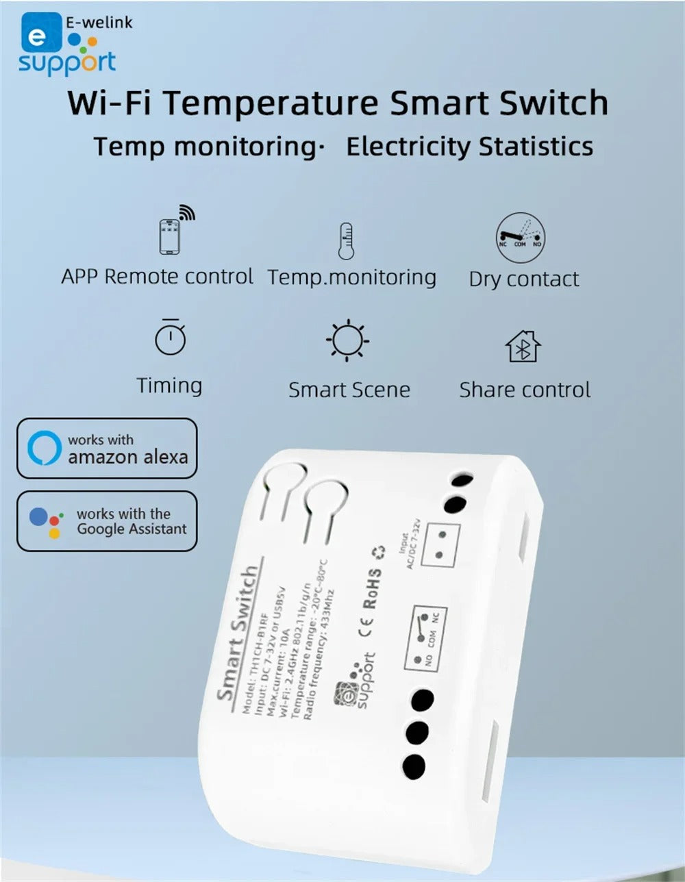 Mumubiz eWelink Smart Series thermostat WiFi 7-32V contact sec