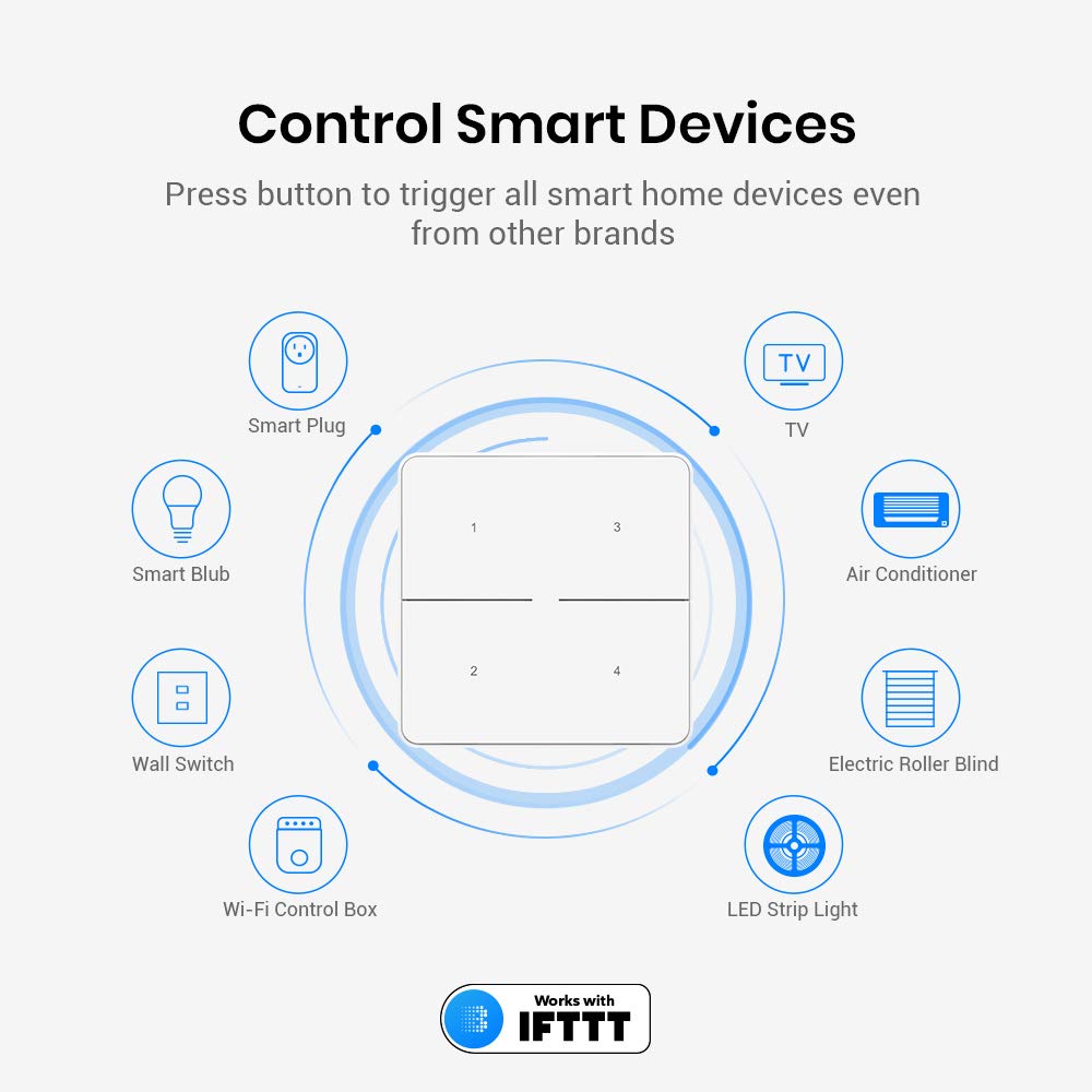 Broadlink Smart Button bouton connecté sans fil avec hub FastCon