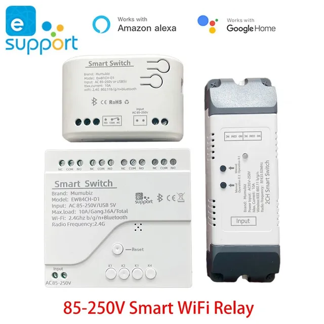 Mumubiz eWelink Smart Series relais WiFi 4 canaux 85-250V