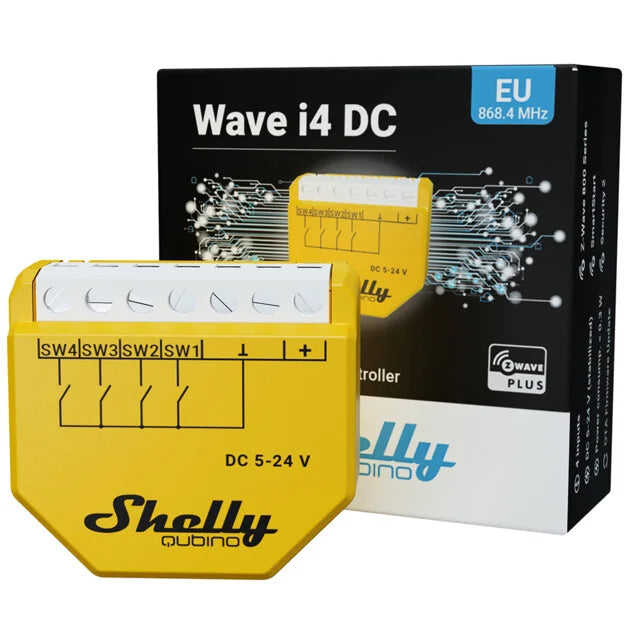 Shelly Wave i4 DC contrôleur scènes Z-Wave 4 entrées