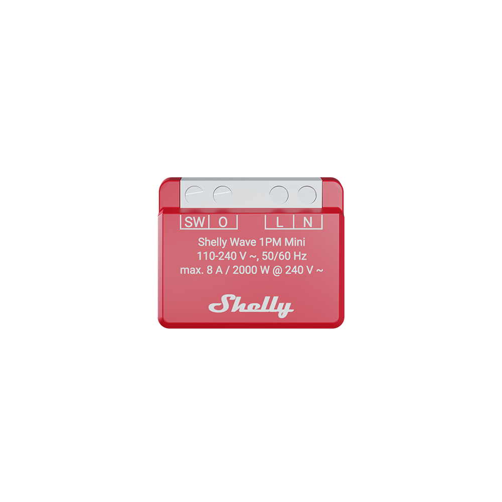 Shelly Wave 1PM Mini LR interrupteur connecté Z-Wave 8A mesure