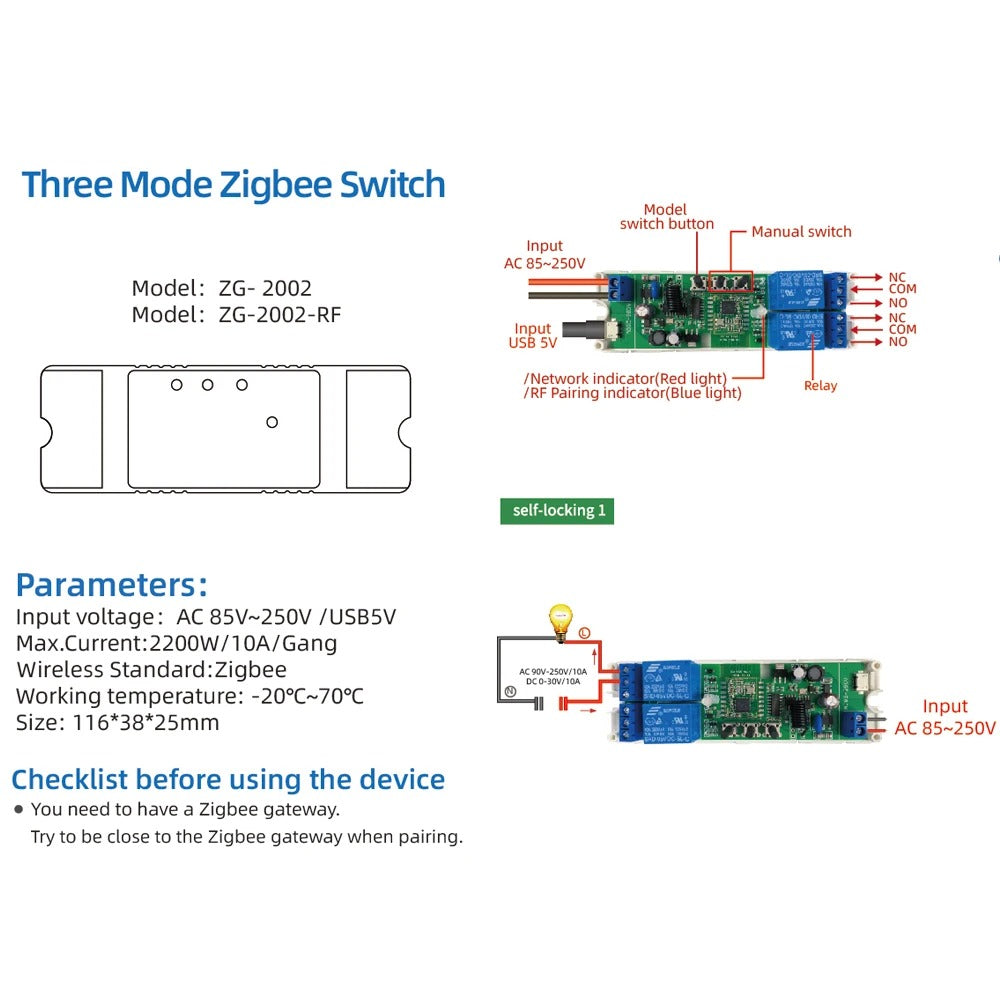 Mumubiz Zigbee Interrupteur Rail DIN 4 Canaux 220V 10A