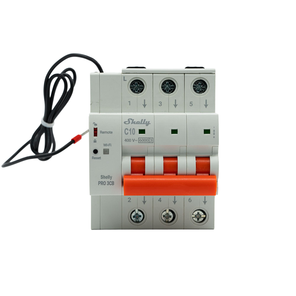Shelly Pro 3CB C10 disjoncteur connecté rail DIN 10A