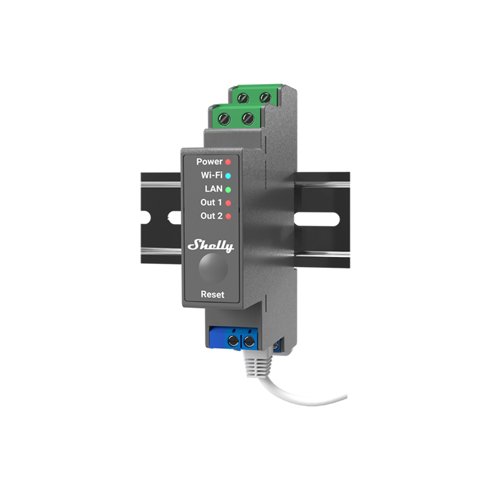 Shelly Pro 2 interrupteur connecté 2 canaux rail DIN