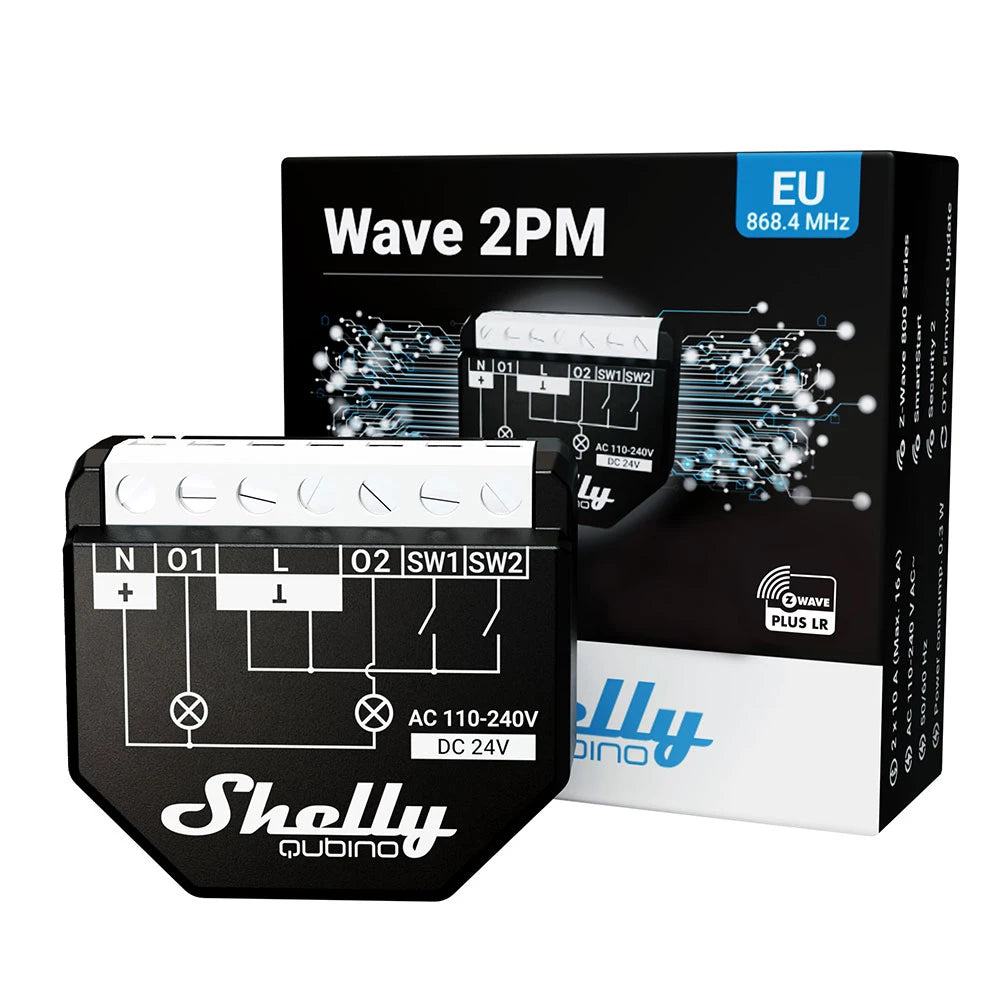 Shelly Wave 2PM EU LR micromodule double mesure énergie