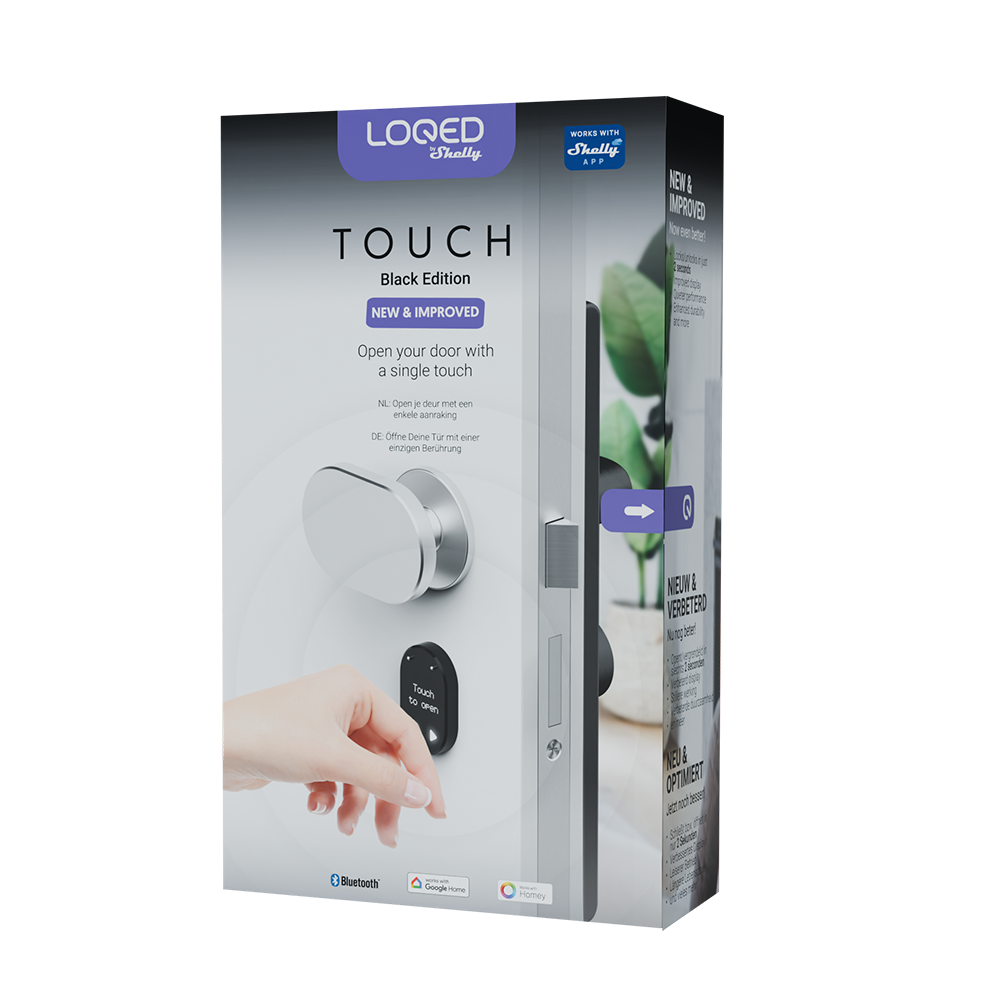 LOQED Touch Smart Lock serrure connectée noire Bluetooth Wi-Fi