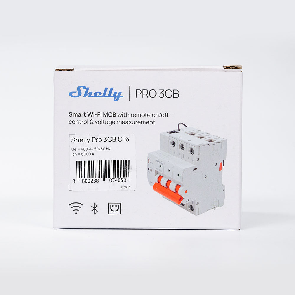 Shelly Pro 3CB C10 disjoncteur connecté rail DIN 10A