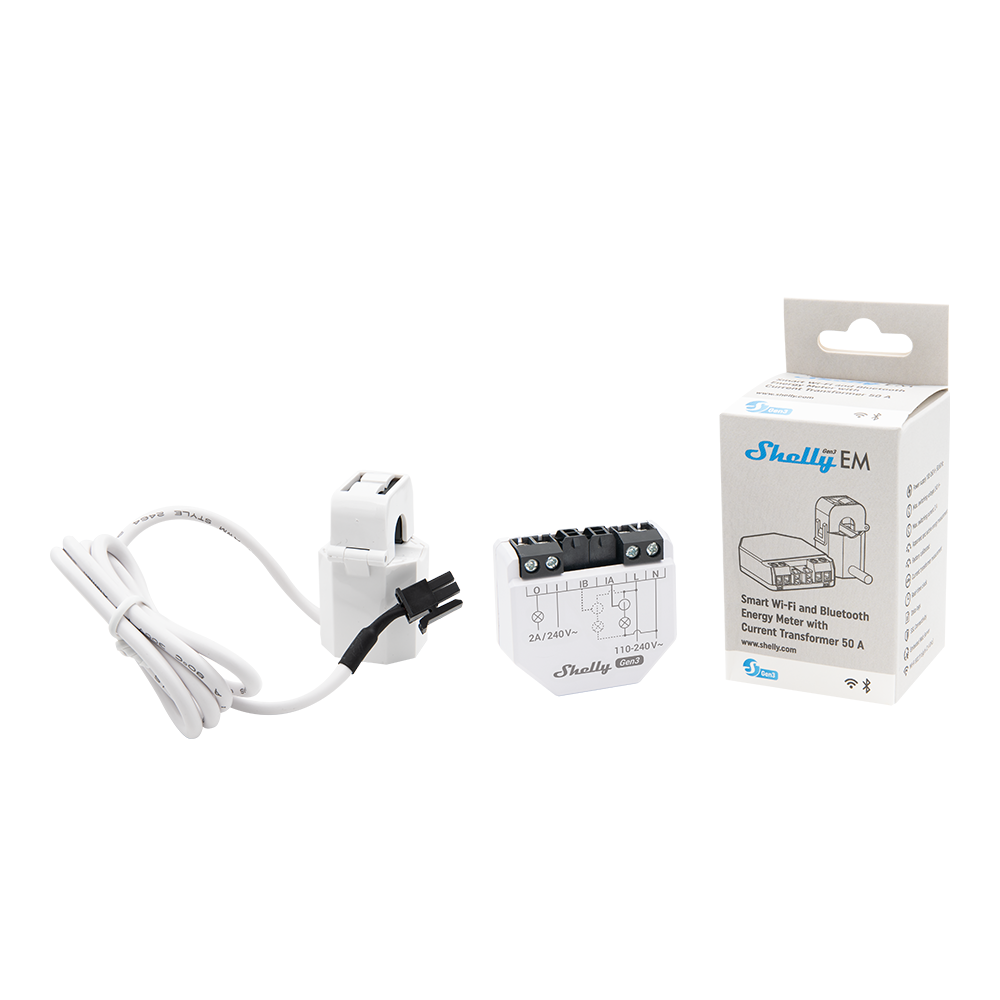 Shelly EM Gen3 compteur d’énergie pince 50A