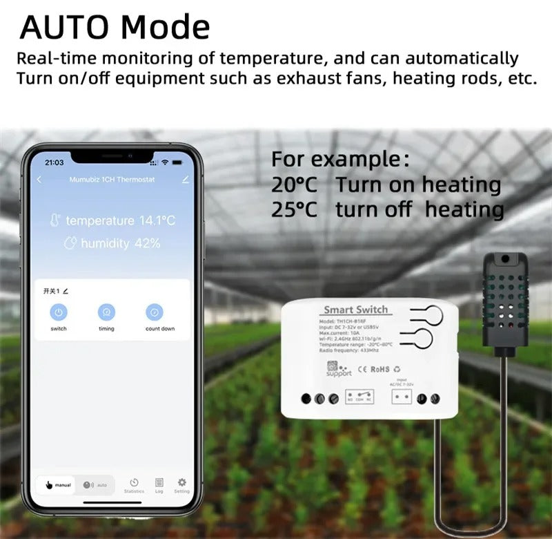 Mumubiz Tuya Smart Home relais WiFi contact sec sonde étanche