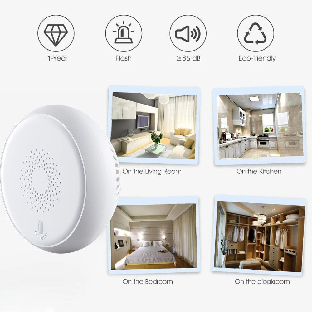 Mumubiz Zigbee Protocol détecteur fumée alarme incendie 80 dB