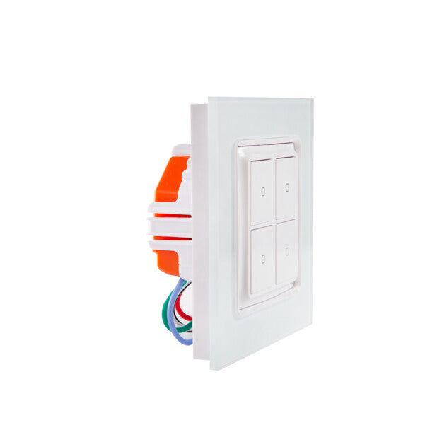 Shelly Plus i4 + Wall Switch 4 Interrupteur mural Blanc