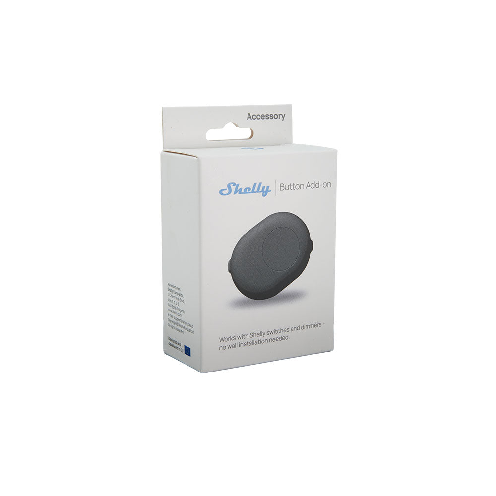 Shelly Plus Button Add-on noir module bouton poussoir