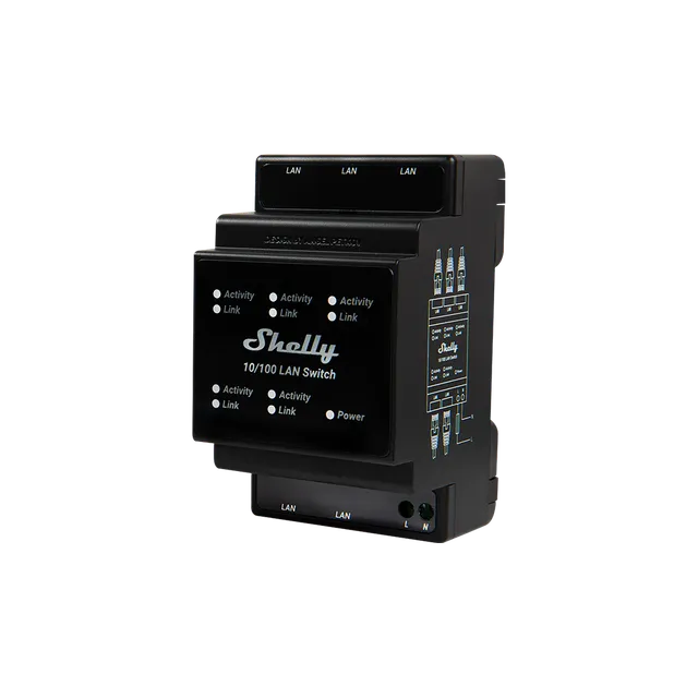 Shelly Plus LAN Switch switch Ethernet 5 ports rail DIN