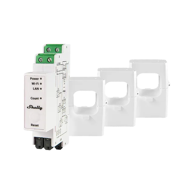 Shelly Pro 3EM-400 compteur triphasé 400A LAN