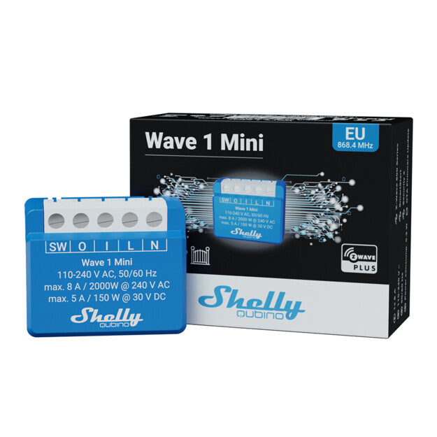 Shelly Wave 1 Mini interrupteur 8A contacts secs