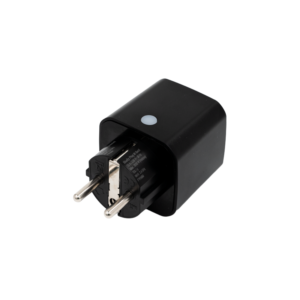 Shelly Plug M Gen3 prise connectée WiFi noire suivi conso