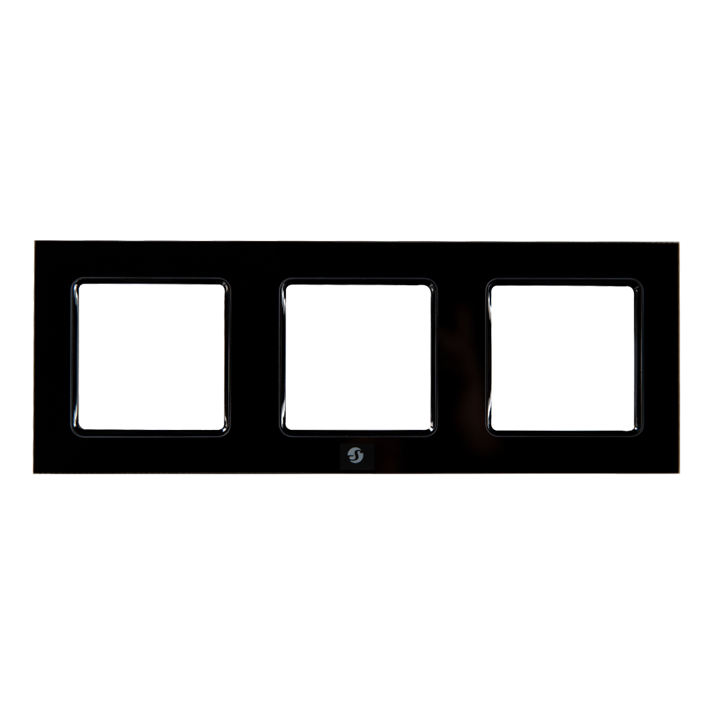 Shelly Wall Switch cadre interrupteur noir 3 postes x3