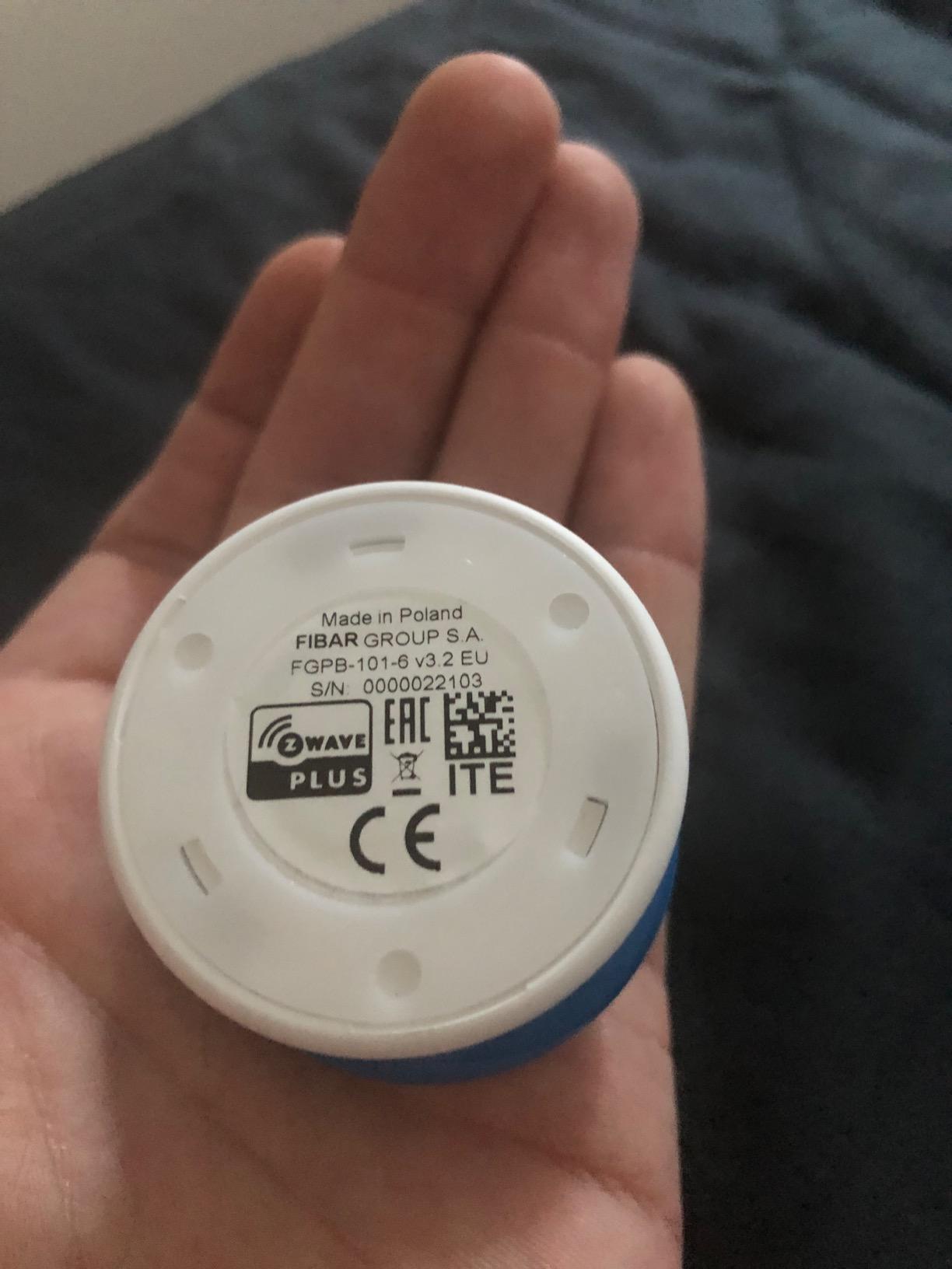 Fibaro The Button télécommande sans fil Blanc Z-Wave Plus