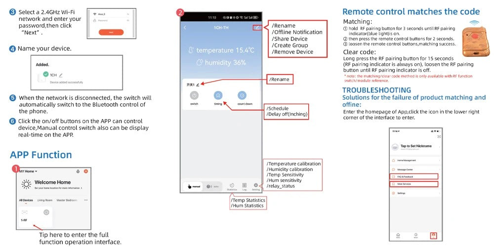 Mumubiz Tuya Smart Home relais wifi 1 canal capteur humidité