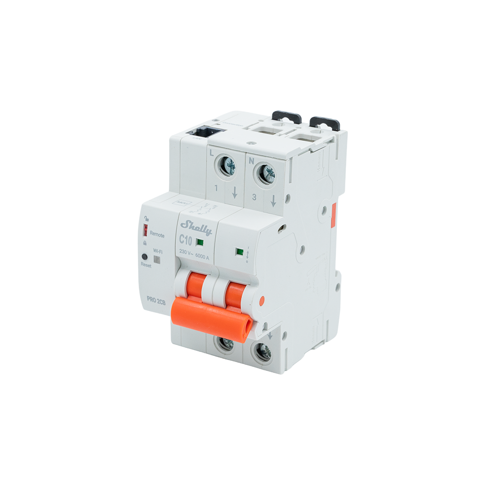 Shelly Pro 2CB C10 disjoncteur connecté 10A Wi-Fi