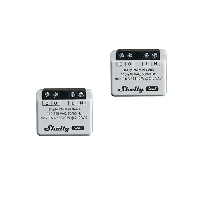 Shelly PM Mini Gen3 wattmètre WiFi pack de 2 mesure