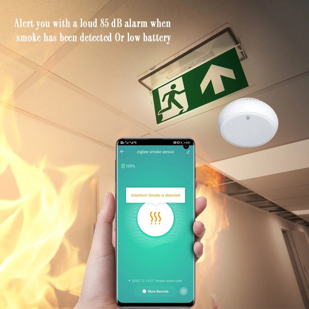 Mumubiz Zigbee Protocol détecteur fumée alarme incendie 80 dB