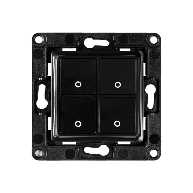 Shelly Wall Switch 4 Interrupteur mural Noir 4 boutons