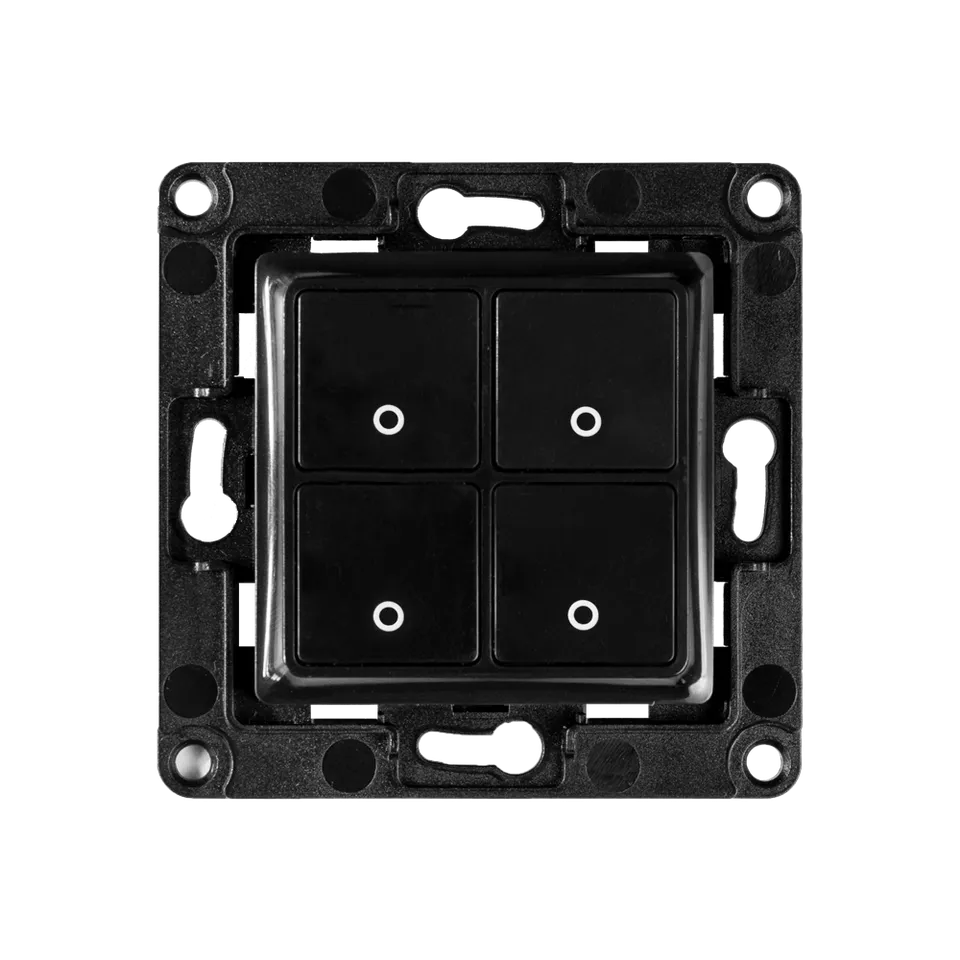 Shelly Wall Switch 4 Interrupteur mural Noir 4 boutons