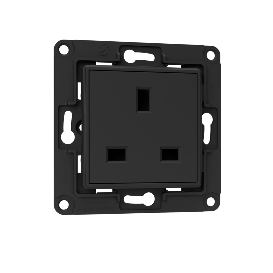 Shelly Wall Socket prise murale UK noire compacte