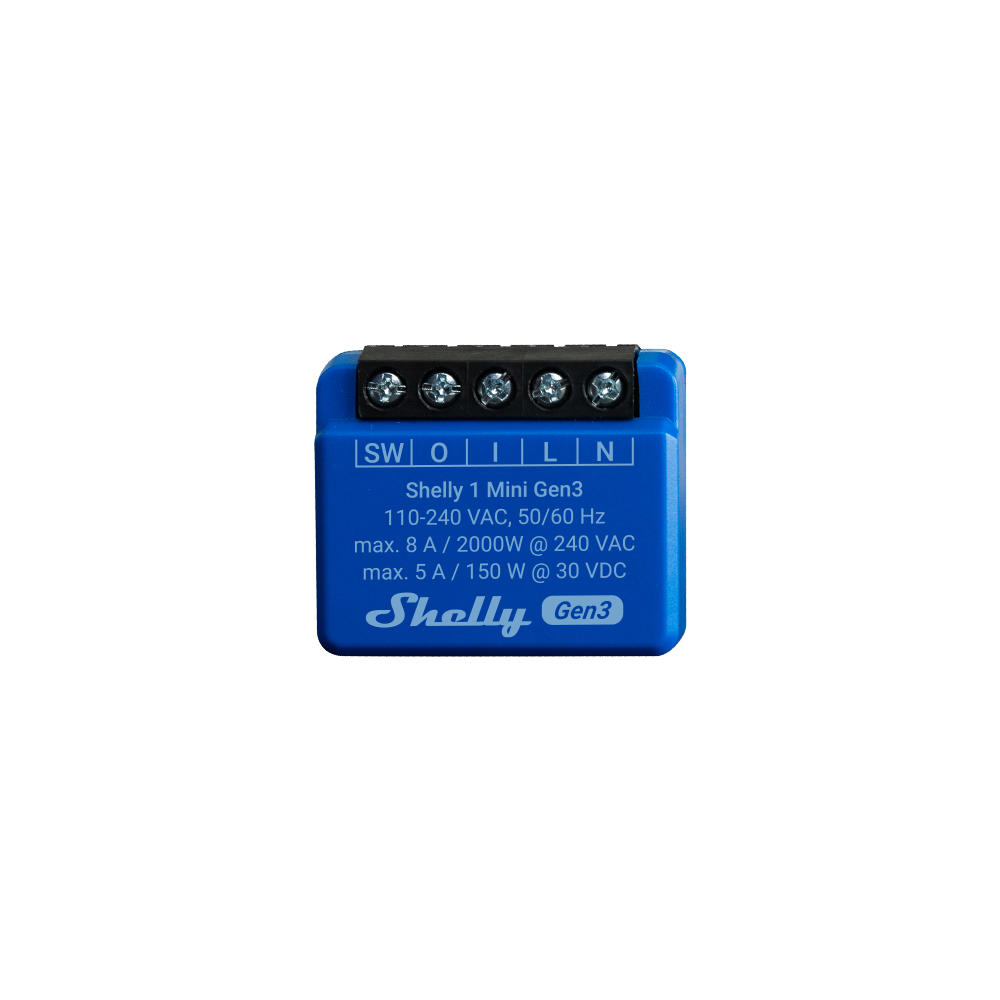 Shelly 1 Mini Gen3 Micro-module relais WiFi à l'unité