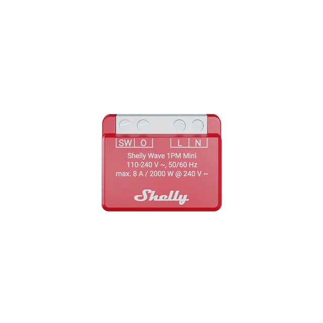 Shelly Wave 1PM Mini LR interrupteur connecté Z-Wave 8A mesure