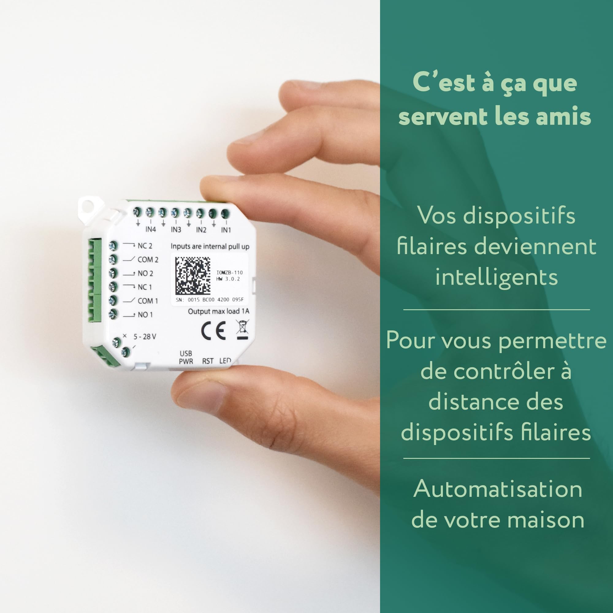 frient Module E/S Zigbee 3.0 contrôle filaire 4 entrées