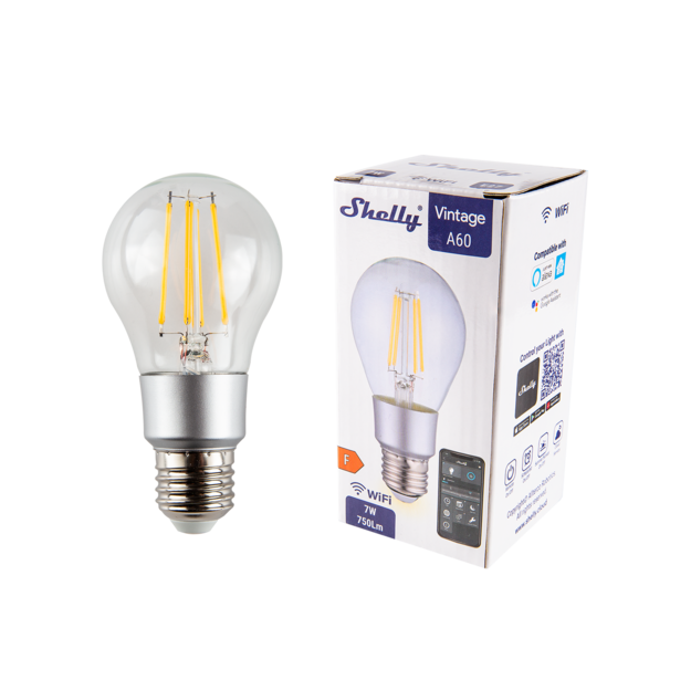 Shelly Vintage A60 ampoule connectée E27 filament dimmable