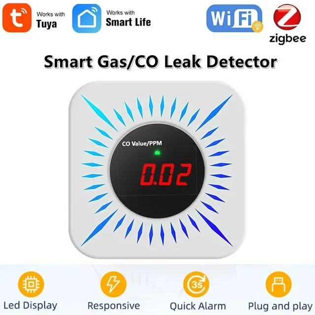Mumubiz Tuya Smart Home détecteur gaz CO WiFi 80dB