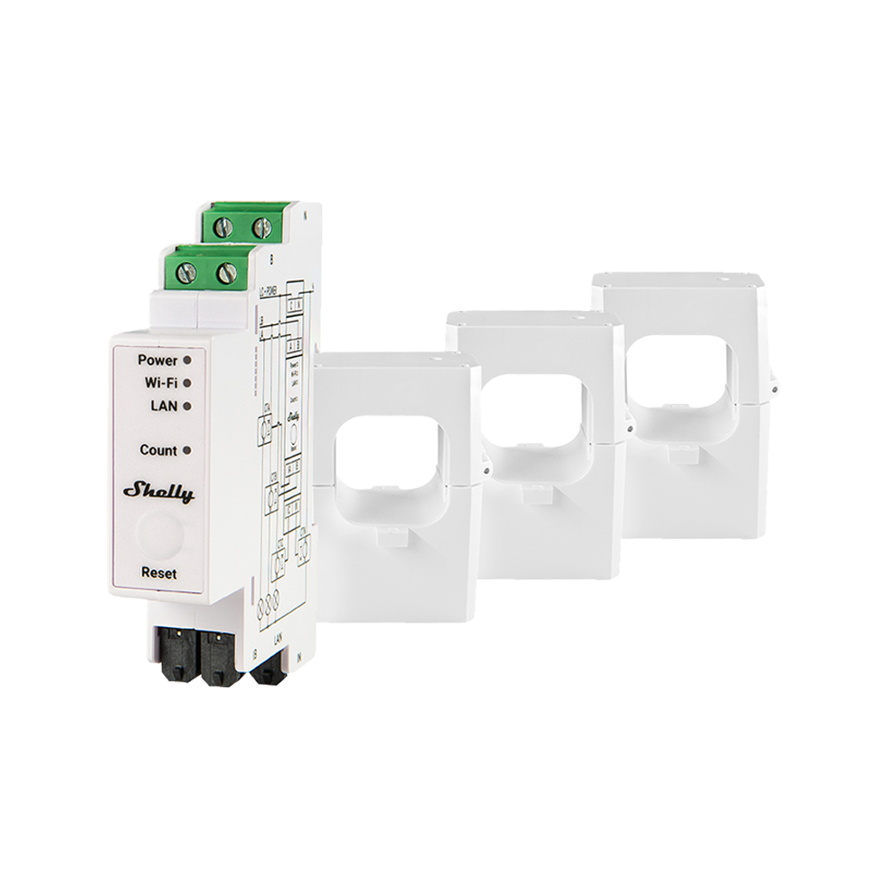 Shelly Pro 3EM-400 compteur triphasé 400A LAN