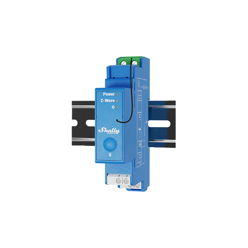 Shelly Wave Pro 1 relais DIN Z-Wave 1 voie contacts secs