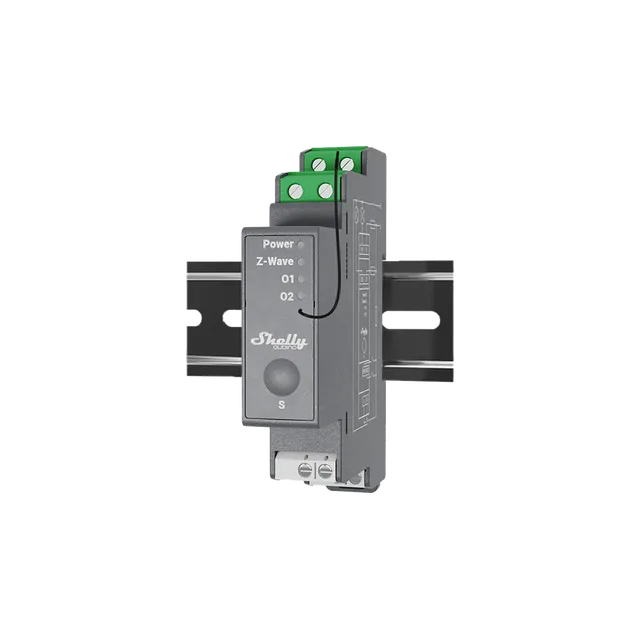 Shelly Wave Pro 2 interrupteur connecté rail DIN 2 canaux contacts secs