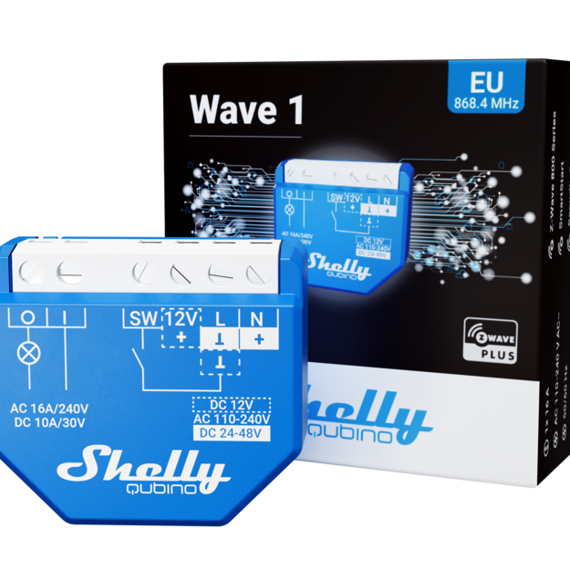 Shelly Wave 1 interrupteur connecté Z-Wave 16A contact sec
