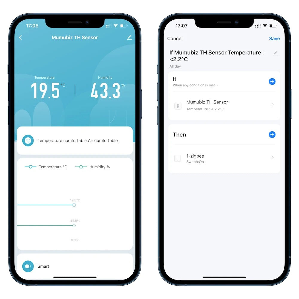 Mumubiz Zigbee Protocol capteur température humidité Alexa